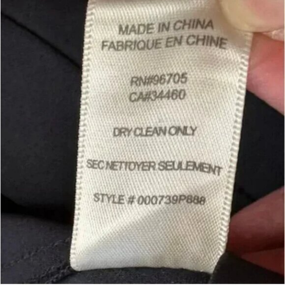 Rebecca Taylor Ava Techy Navy Pants with Tuxedo Black Stripe Size 4 - Picture 10 of 11